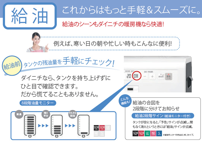 DAINICHI/ダイニチ工業 FW-4716SDR（W） 家庭用石油ファンヒーター SDR