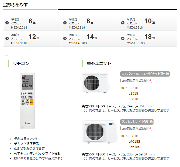ルームエアコン 霧ヶ峰 Lシリーズ MSZ-L2218(W)ウェーブホワイト【100V・15A】 【 ムラウチドットコム 】