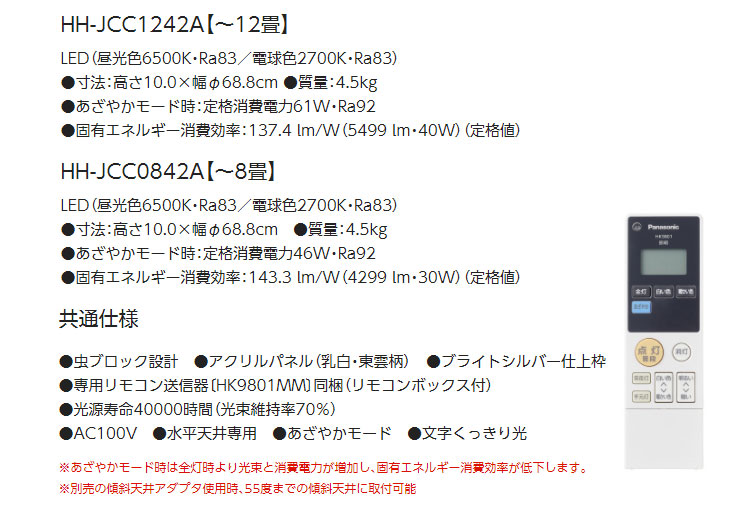 HH-JCC1242A あざやかモード搭載 LEDシーリングライト Jコンセプト 【～12畳】 【 ムラウチドットコム 】