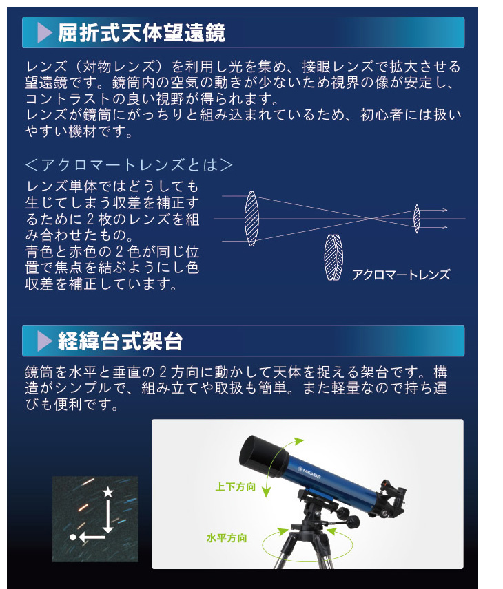 MEADE 天体望遠鏡 AZM-90 屈折式 アクロマート - その他