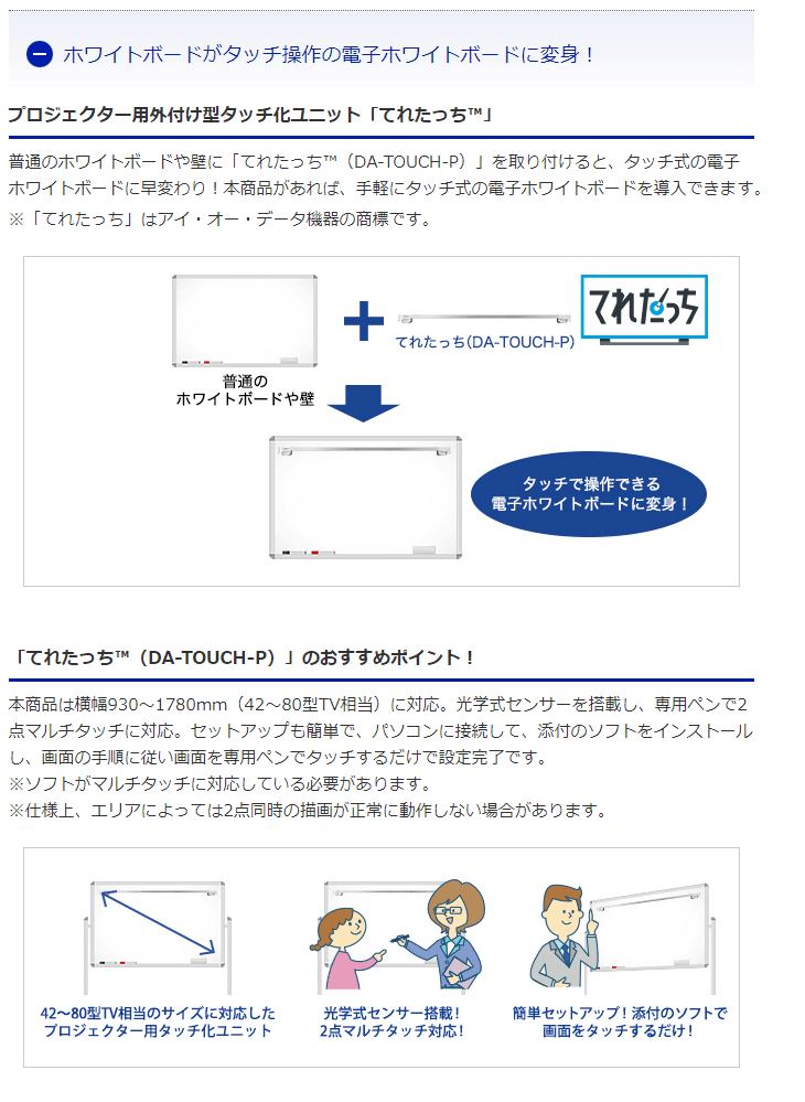 アイ・オー・データ機器 プロジェクター用「てれたっち」 白板ソフトプロ-