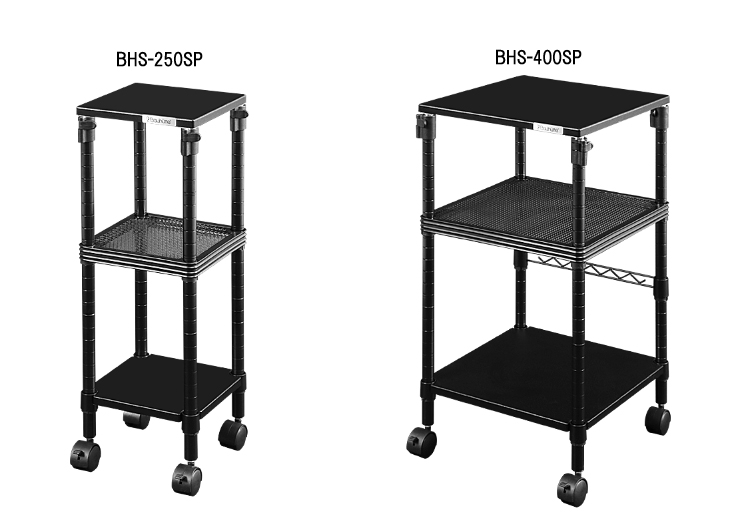 BHS-400SP-BK 昇降式スピーカースタンド【幅400 × 奥行400 × 高さ750mm