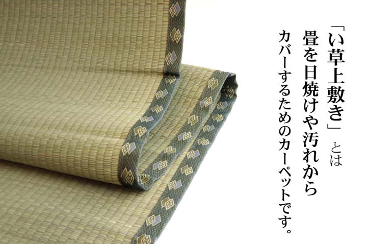 純国産 い草 上敷き カーペット 双目織 松 六一間6畳(約277×368cm