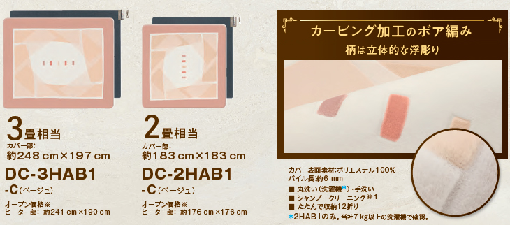 DC-3HAB1-C 着せ替えカーペット セットタイプ 3畳相当 【 ムラウチ ...