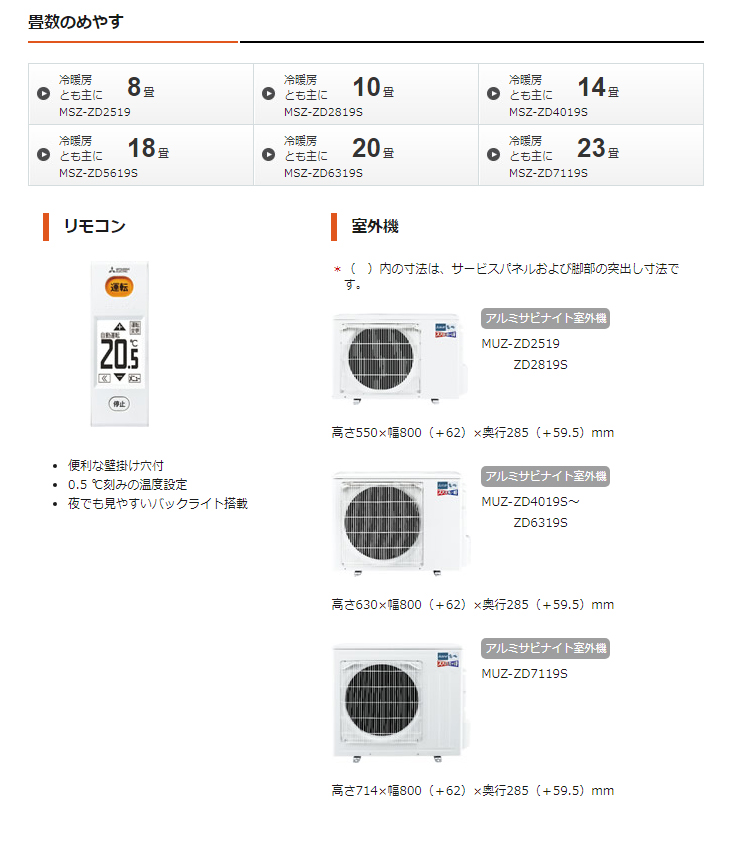 ルームエアコン ズバ暖霧ヶ峰 ZDシリーズ MSZ-ZD7119S(W)ピュア