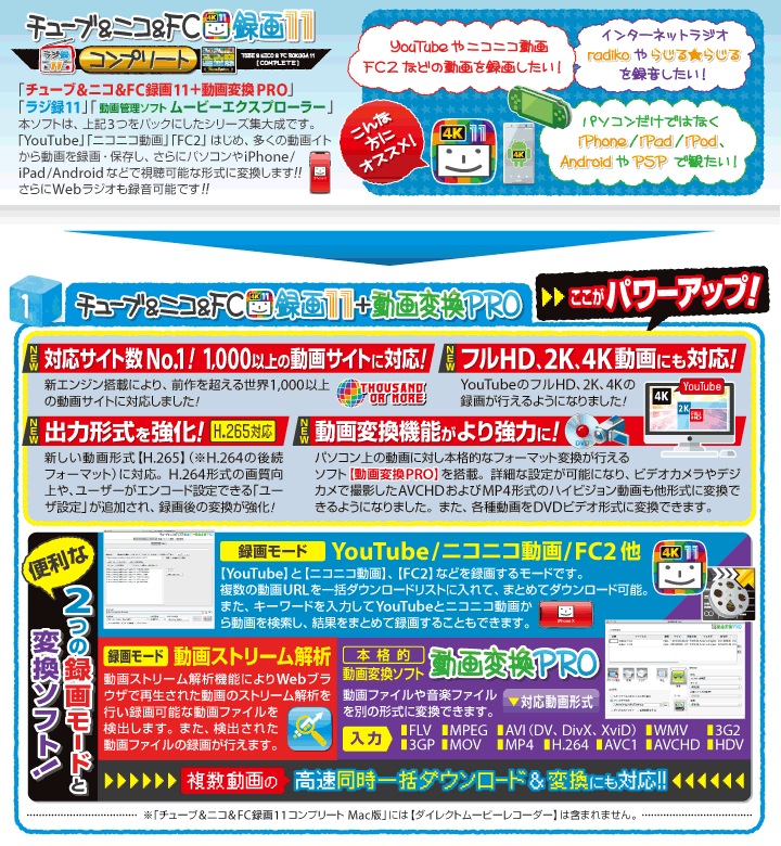 チューブ&ニコ&FC録画11 コンプリート Mac版 【 ムラウチドットコム 】