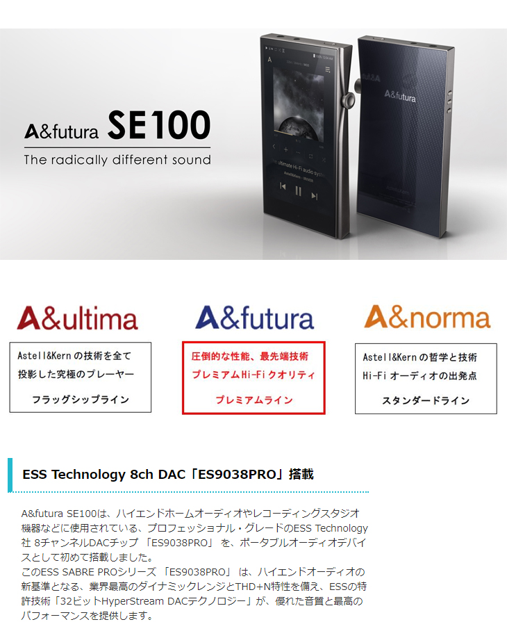 AK-SE100-TS(Titan Silver) Astell&Kern A&futura/エーアンド