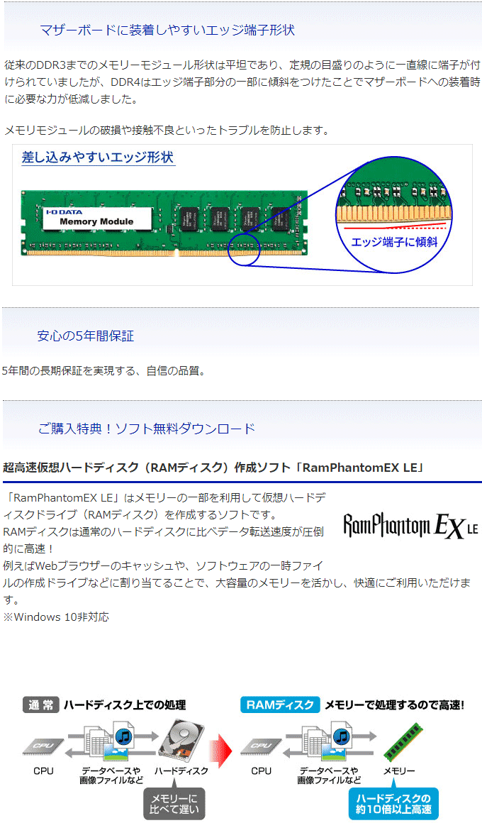 Web限定モデル PC4-2666（DDR4-2666）対応 デスクトップPC用メモリー