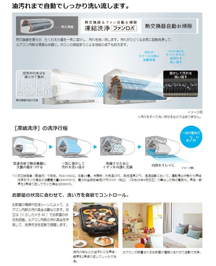 HITACHI/日立 ステンレス・クリーン白くまくん［Xシリーズ］ RAS-X40J2 
