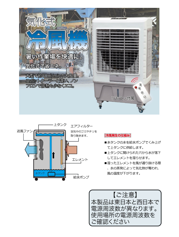 BR-8000R-60 気化式冷風機 （60Hz西日本用） 【 ムラウチドットコム 】