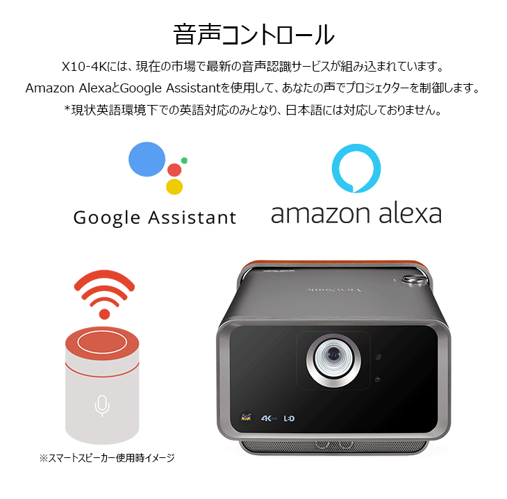 X10-4K4K UHD 短焦点スマートLEDプロジェクター ViewSonicの4K