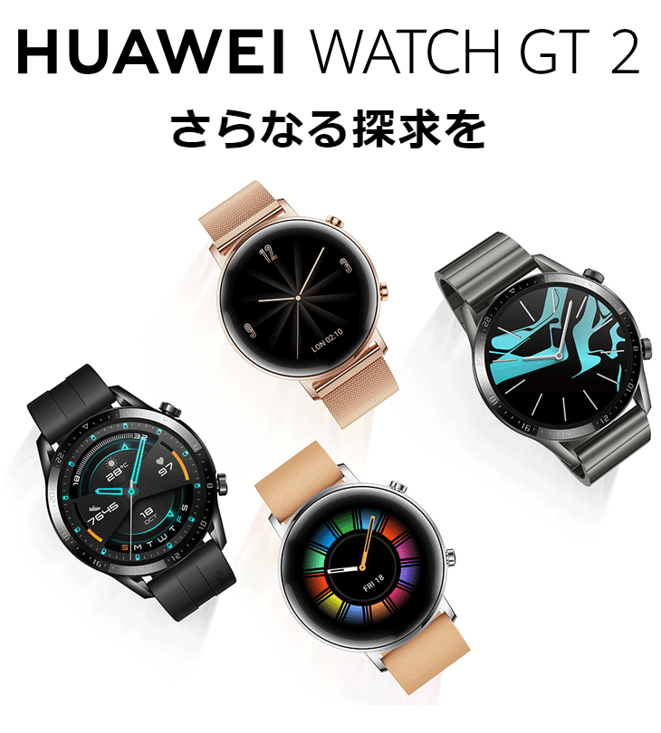 ファーウェイウォッチ 防水 HUAWEI WATCH GT2/46mm/Titanium Gray(LTN