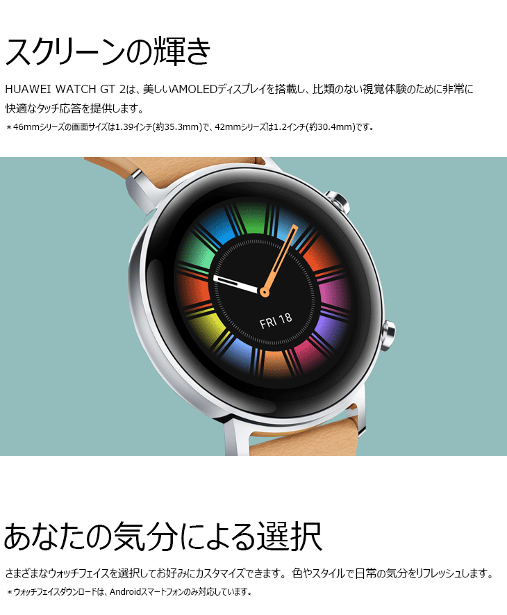 ファーウェイウォッチ 防水 HUAWEI WATCH GT2/46mm/Matte Black(LTN