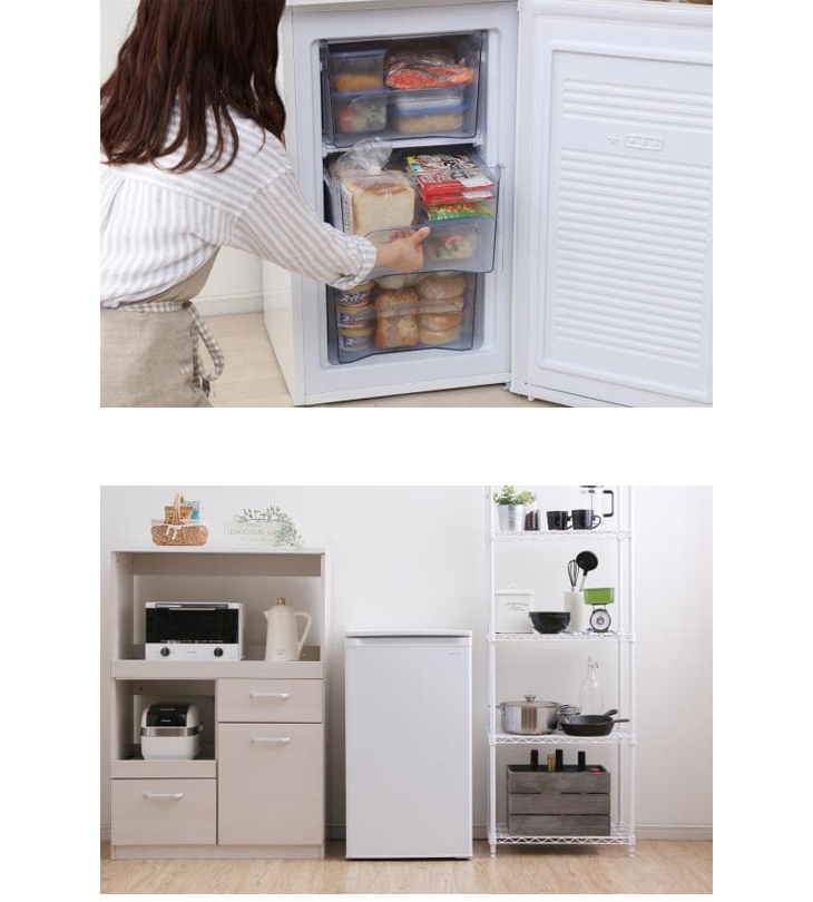 アイリスオーヤマ IUSD-6A-B ノンフロン冷凍庫 2020年製 冷凍庫60L｜前