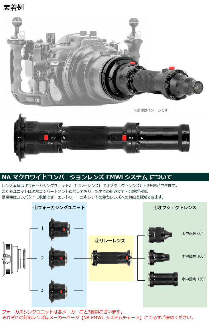 21231 NA マクロワイドコンバージョンレンズ EMWLセット2 Nauticam