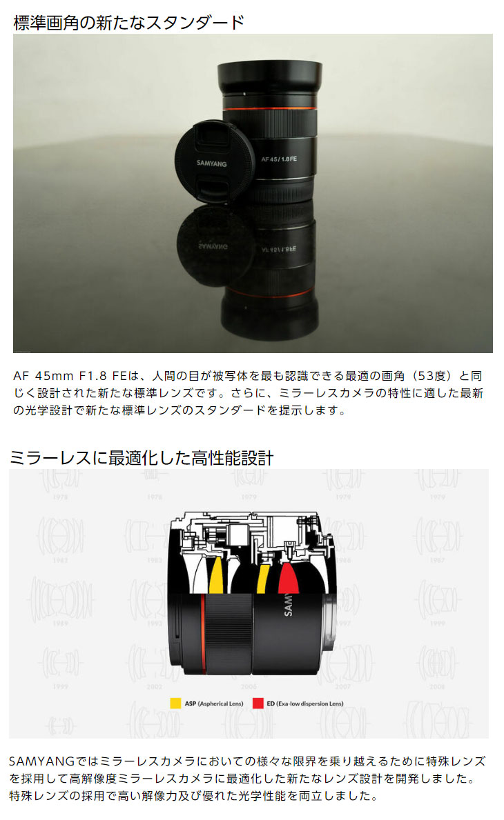 AF 45mm F1.8 FE ソニーEマウント 標準レンズ 【 ムラウチドットコム 】