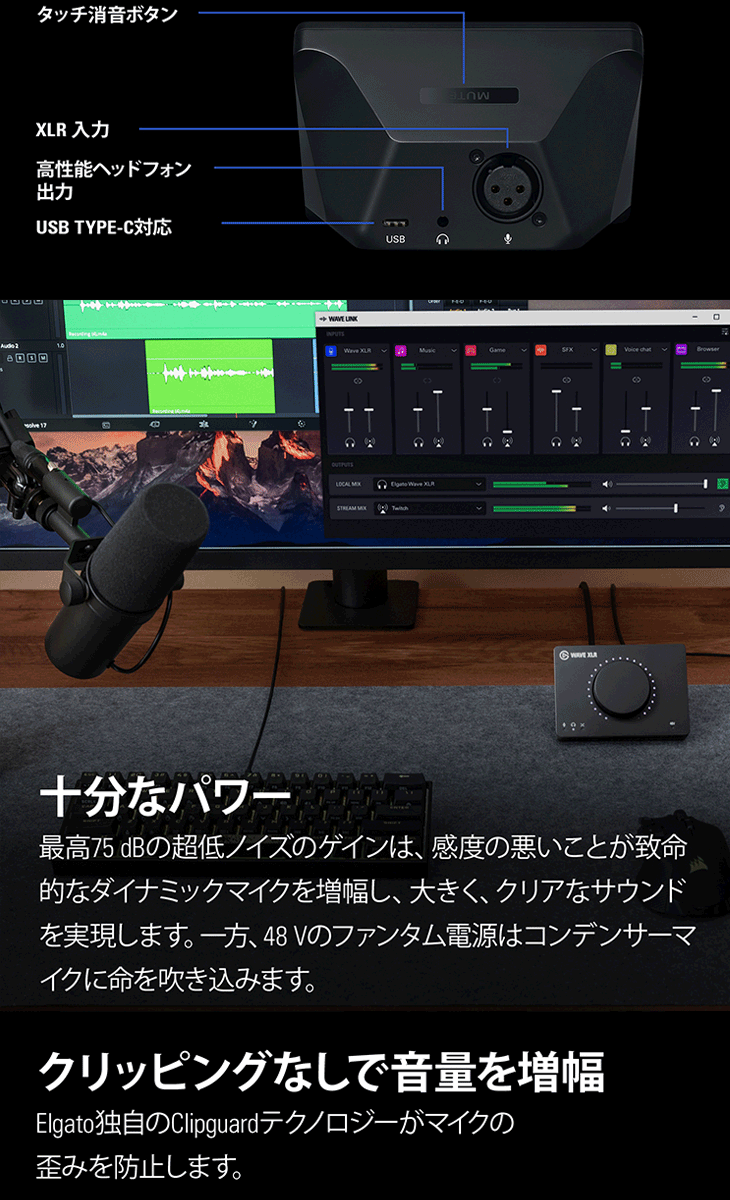 Elgato エルガト Wave XLR (日本語パッケージ) マイクインターフェース