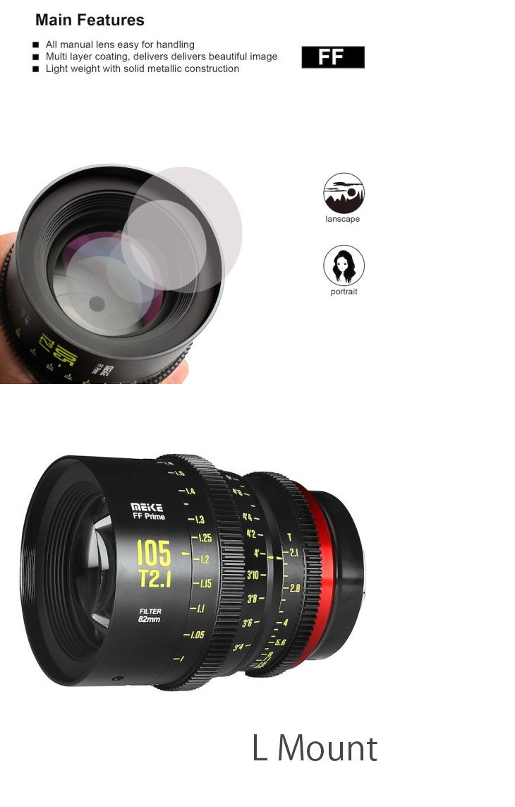 納期にお時間がかかります】MK-105mm T2.1 FF-Prime Full Frame シネマ