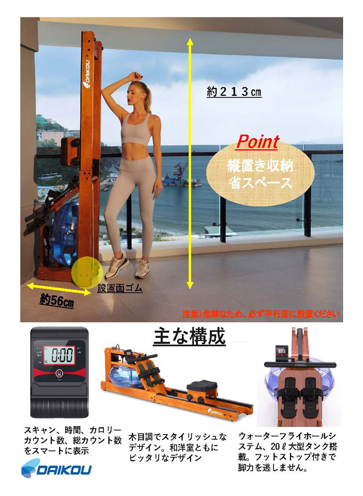 代引不可】水圧式ローイングマシン(家庭用) DK-6203 【 ムラウチドット