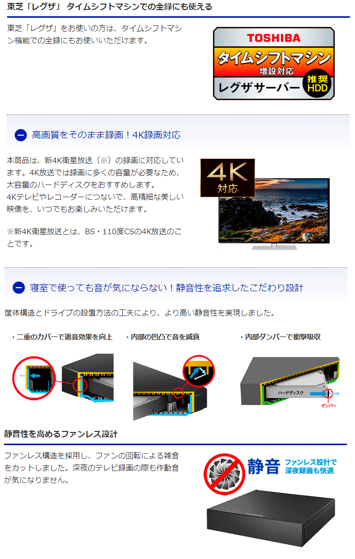 パナソニック推奨録画用ハードディスク 6TB 24時間連続録画/4K対応