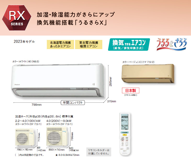 法人限定】S283ATRS(W) 2023年モデル 換気機能搭載 ルームエアコン