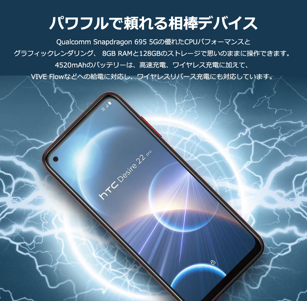 新品】HTC Desire 22 Pro チェリーブロッサム 8G/128G