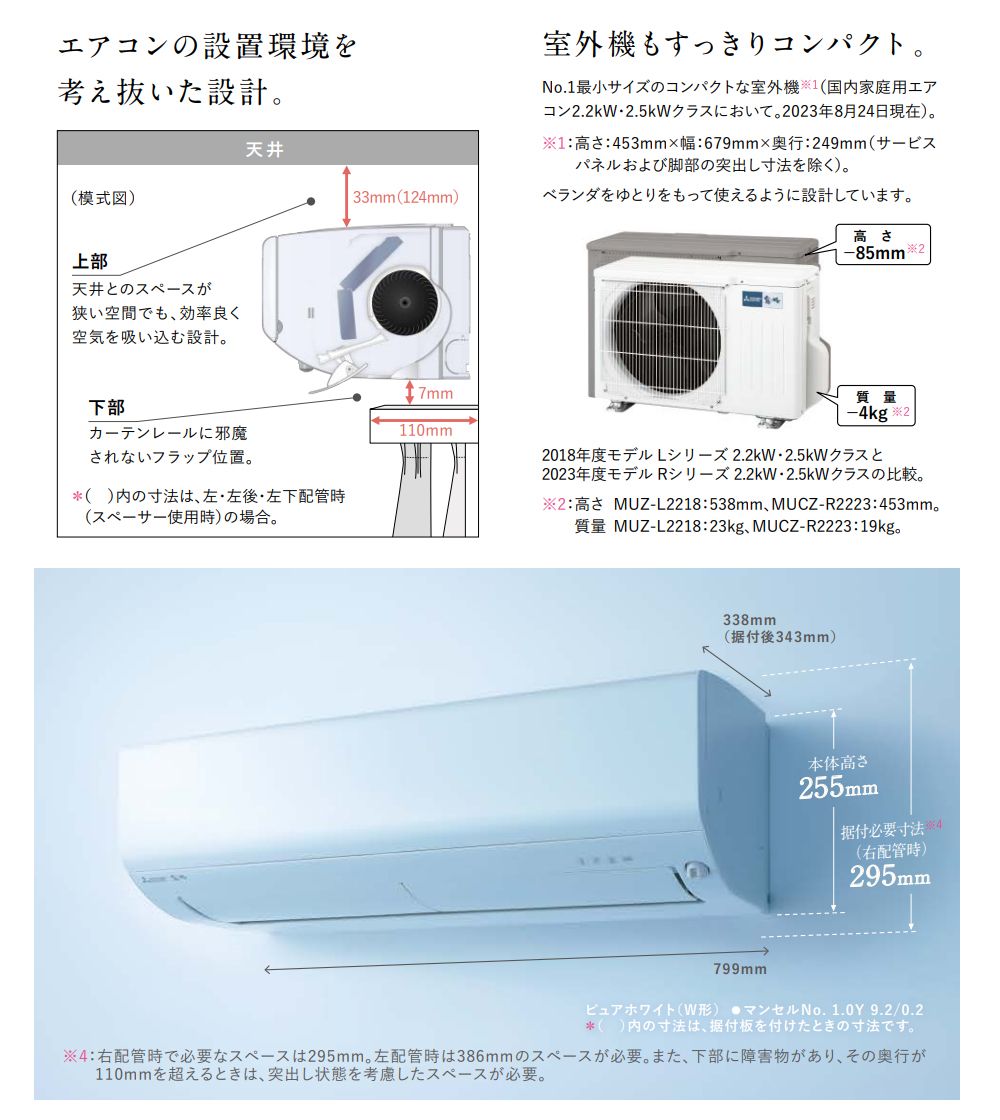 MITSUBISHI 三菱 MSZ-R2523(W) ルームエアコン 霧ヶ峰 Rシリーズ 