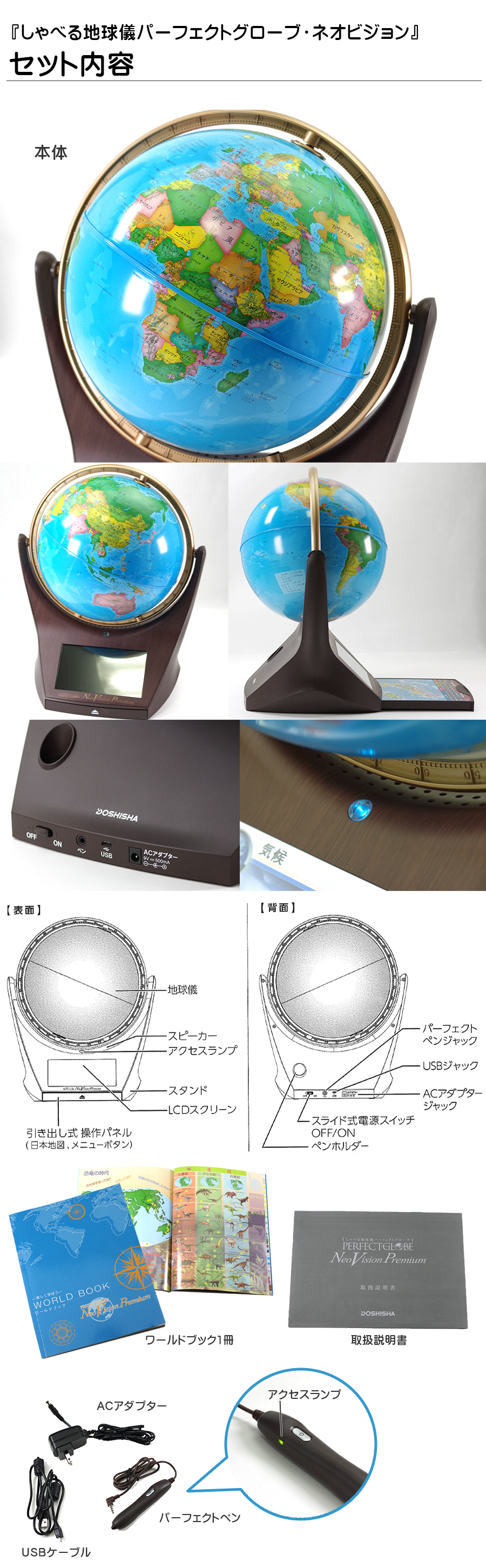 PG-NV18 しゃべる地球儀 パーフェクトグローブ ネオビジョンプレミアム Neo Vision Premium PERFECT GLOBE 【  ムラウチドットコム 】